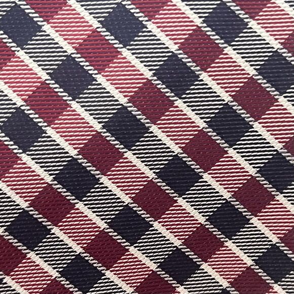 2for25 Nautica Silk Men’s Tie Red Blue Preppy Checks Designer Americana Necktie - Picture 5 of 10
